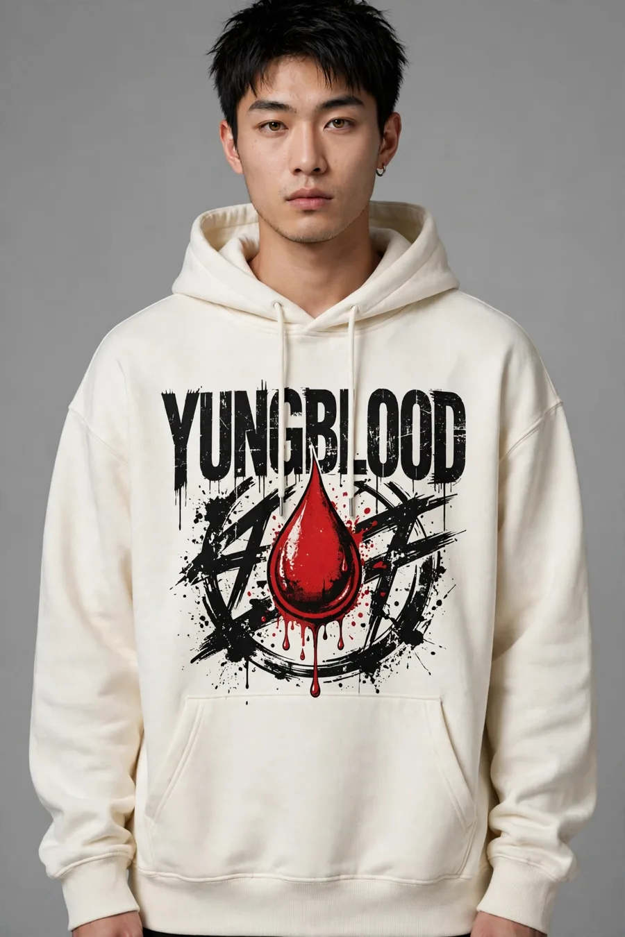 Cream Graphic Hoodie